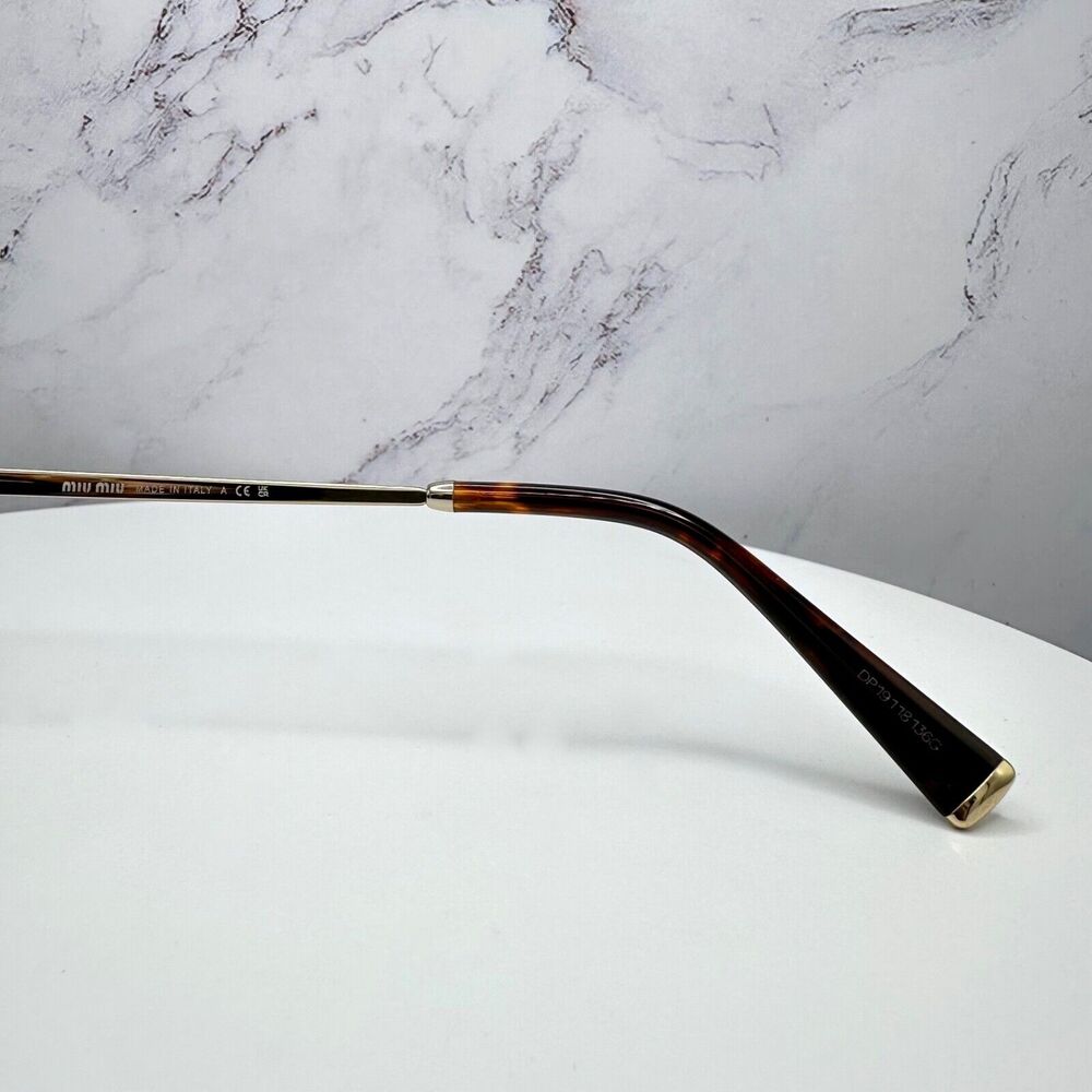 New MIU MIU Runway Hexagon Geometric Gold Metal S… - image 7